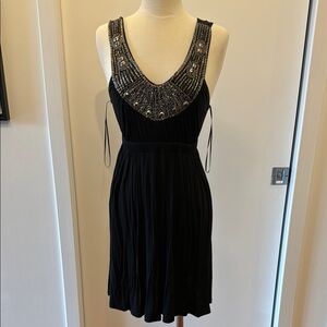 Black Dress with Embellished Neckline